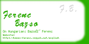 ferenc bazso business card